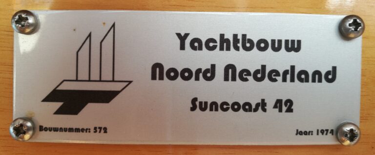 Typenschild Jachtbouw Noord Nederland neu